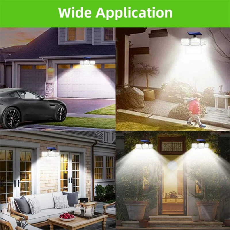 138LED Solar Lights Outdoor Motion Sensor Human Induction Adjustable Head IP65 Waterproof Solar Power Wall Lamp