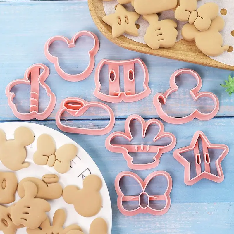 Molde de Mickey Mouse, figura bonita de dibujos animados, arco creativo, fabricación de galletas, galletas 3D, hornear postre, descompresión, prensado, herramienta de cocina