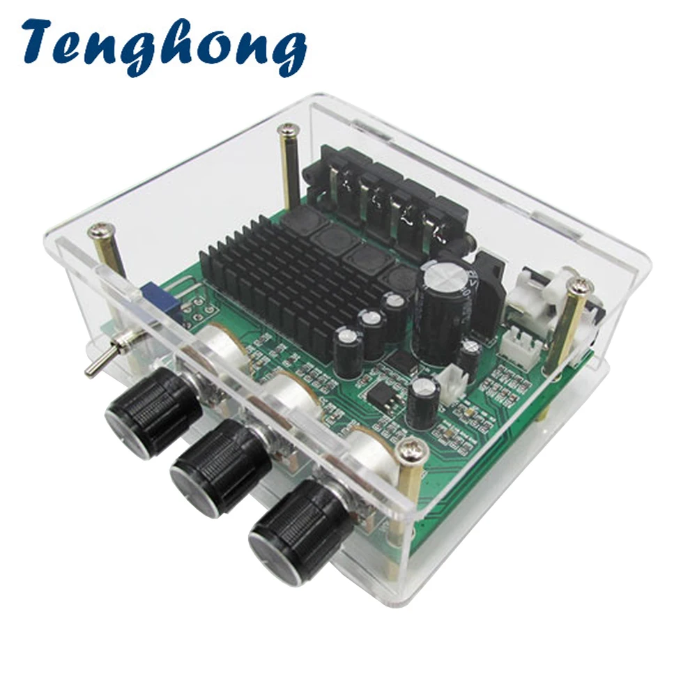 

Tenghong 1 шт. TPA3116D2 плата цифрового аудиоусилителя 80 Вт * 2 двухканальный стереозвук предусилитель тональная плата DC12-24V с чехлом