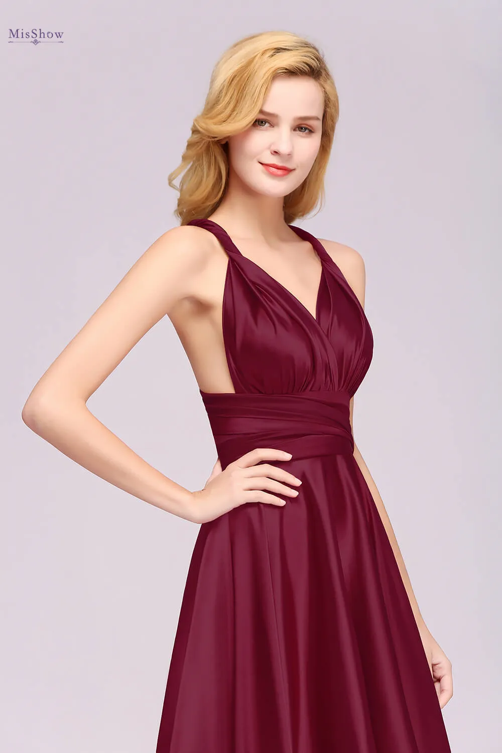 2024 Infinity Dress Plus Size Bridesmaid Dresses Women Convertible Sexy Backless Multiway Milk Silk Wedding Evening Party Gowns