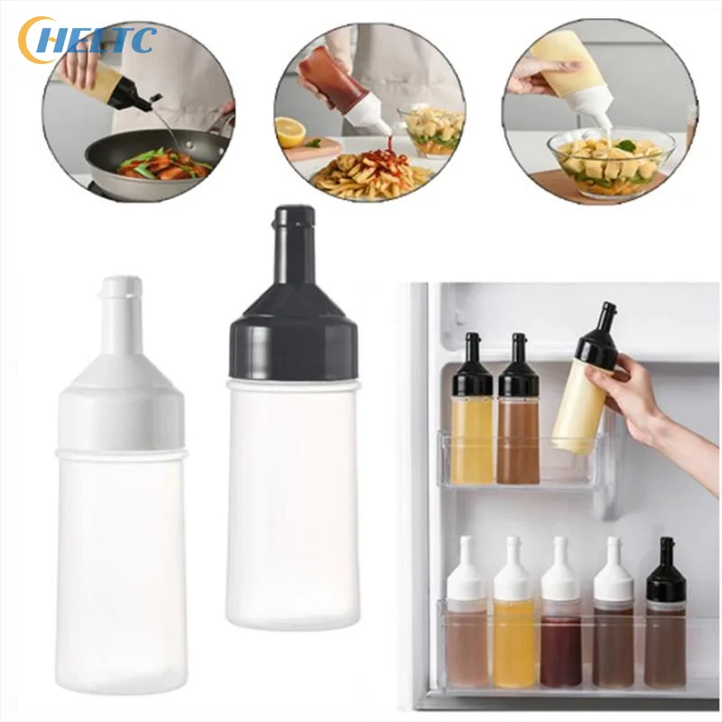250Ml Kitchen Squeeze Seasoning Bottle With Rack Leak-Proof Condiment Empty Bottles