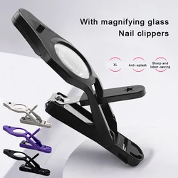 Nail Clipper With LED Magnifying Glass For The Elderly Practical Anti-splash Stainless Steel Toenail Fingernail Trimmer Clipper