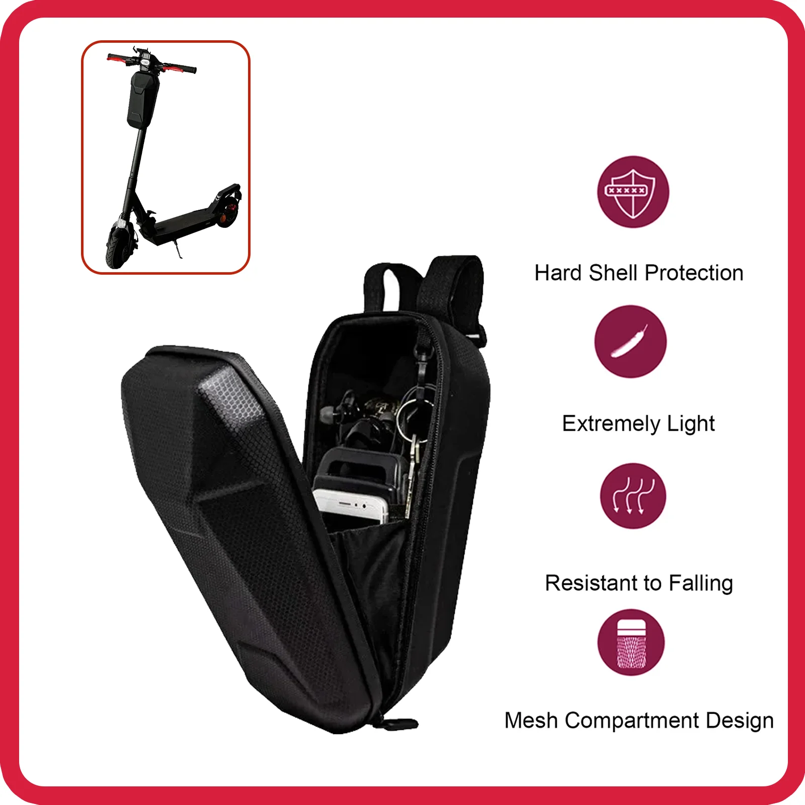 Electric Scooter Bag Portable Large Capacity Car Bag Storage Bag Rainproof Front Storage Handlebar Bag for Scooter Accessories