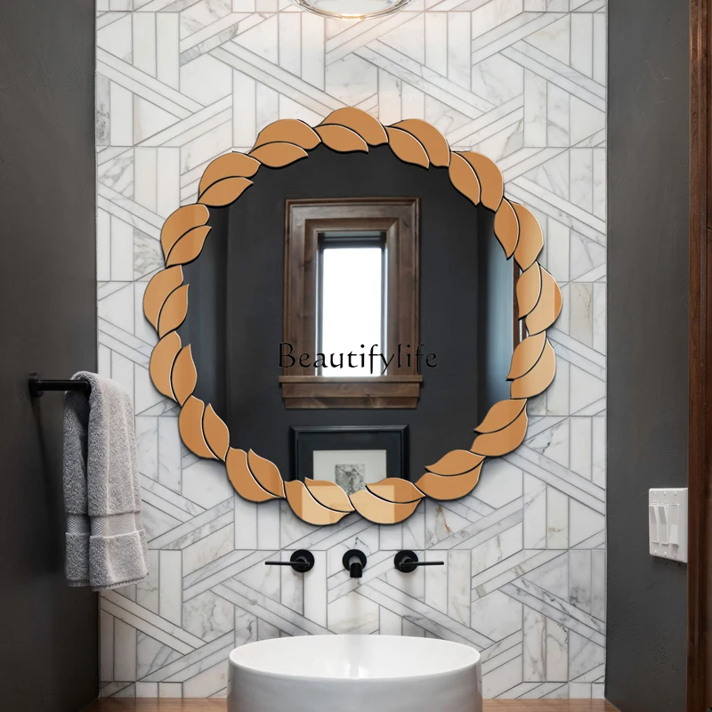 

LD33Creative Bathroom Light Luxury Antifog Glasses European Style Bathroom Hanging Washstand Mirror