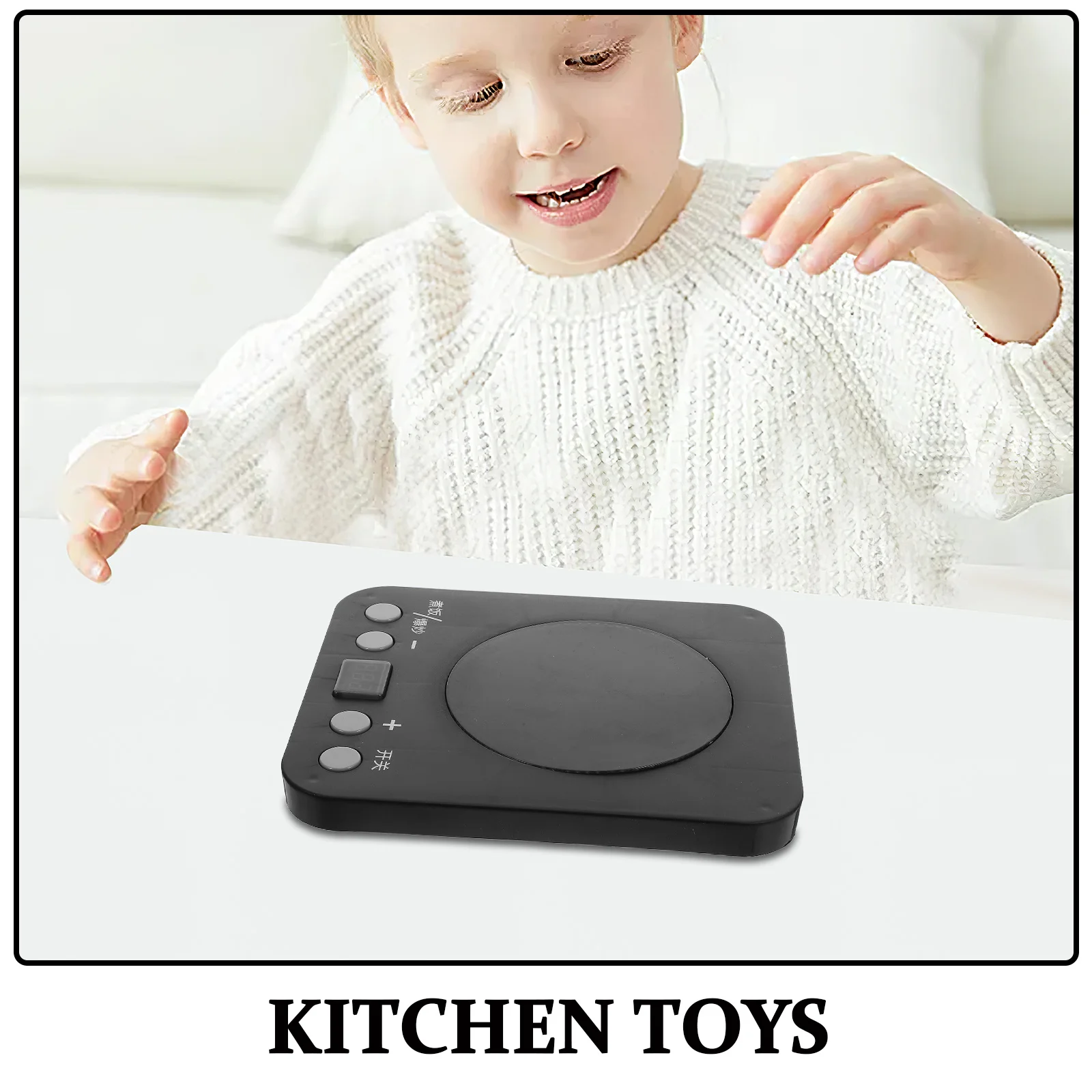 Aparelho de cozinha infantil, fogão de indução, design realista, material leve, fácil de manusear, dramatização, cozinhar