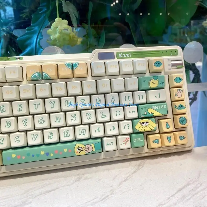U2JE PBT Keycaps MDA Profile PBT Keycaps Lemon for 68 75 108 Mechanical Keyboards