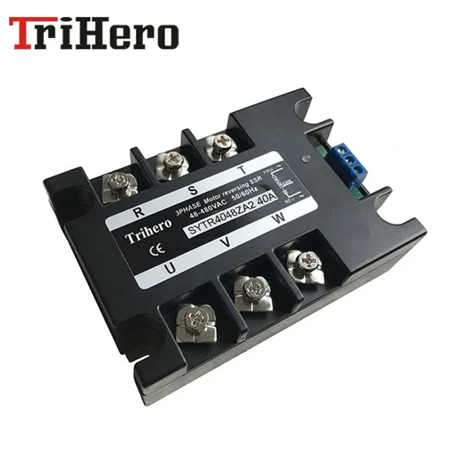 40A Three phase motor control module SSR solid state relay 3 phase solid state motor reverser, ac 90-280V control