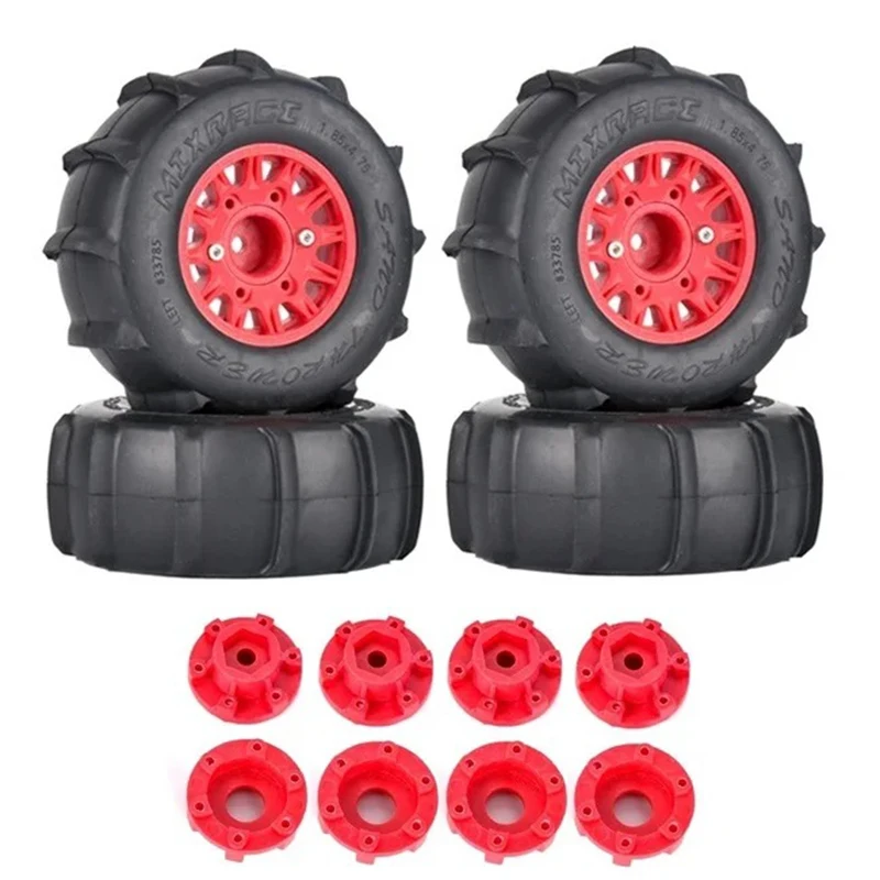 4Pcs 116mm 1/8 1/10 Short Course Truck Sand Tire with 12mm 14mm 17mm Wheel Hex for TRXA Slash ARRMA SENTON Vkar SCTX10 RC Car