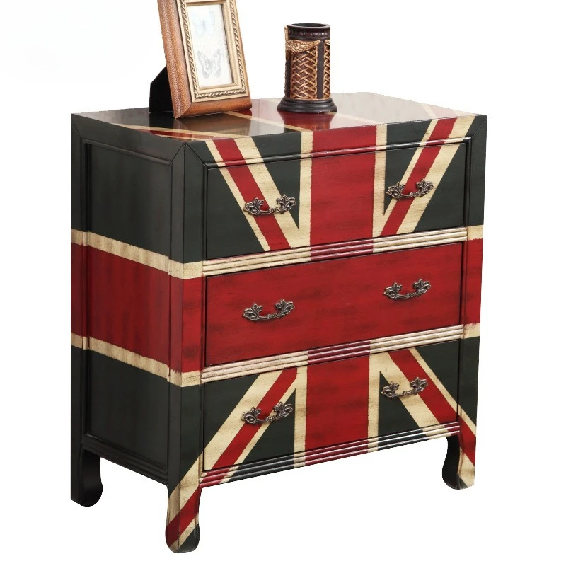 Möbelfabrik-Beistelltisch, Ecklampentisch im Wohnzimmer, drei Eimer im britischen Retro-Stil