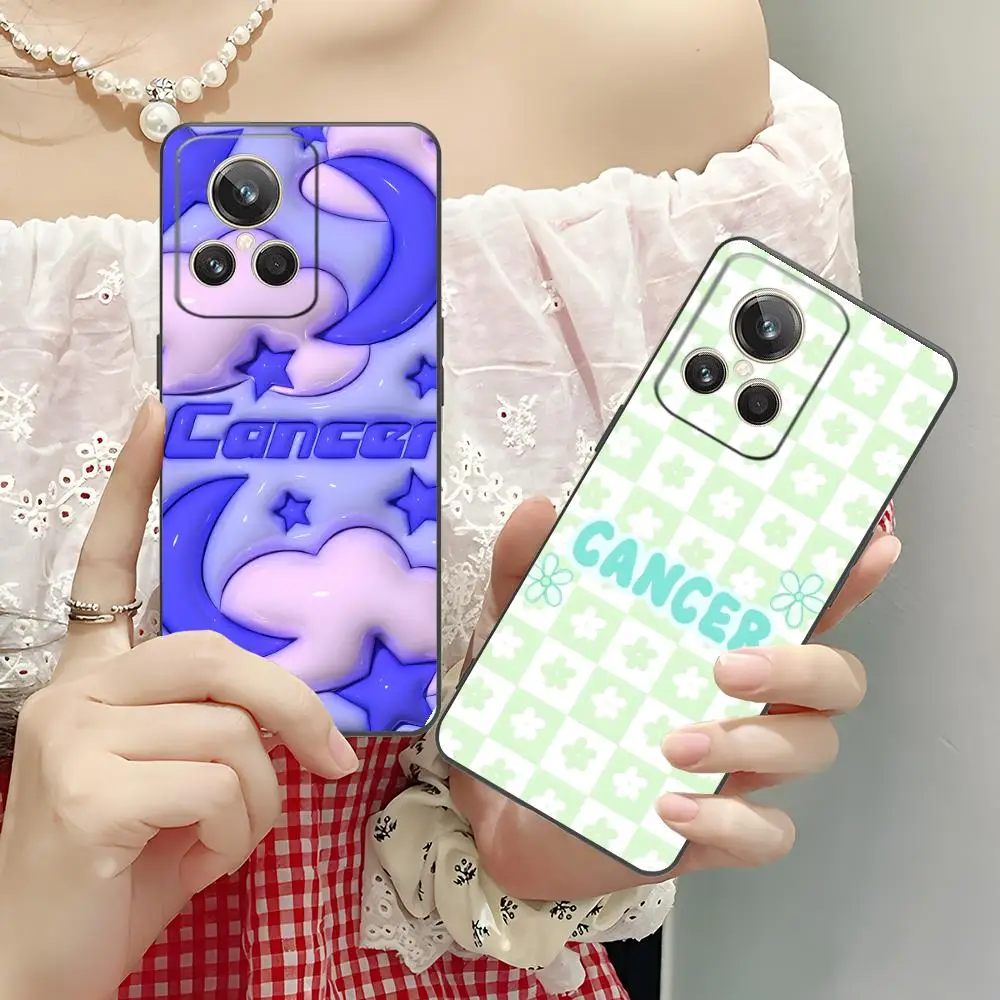 

Zodiac Sign Cancer Mobile Phone Case for Realme 15 14 13 12 11 10 9 Pro Plus T i Lite 5G Colorful Printing Cover Luxury Pretty