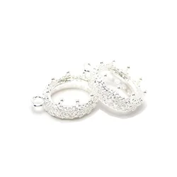 2pcs Crown Earring Charms,Silver Plated Brass Pendant Tray,Oval Drop Charms For Jewelry Earrings Making,Vintage Necklace Pendant