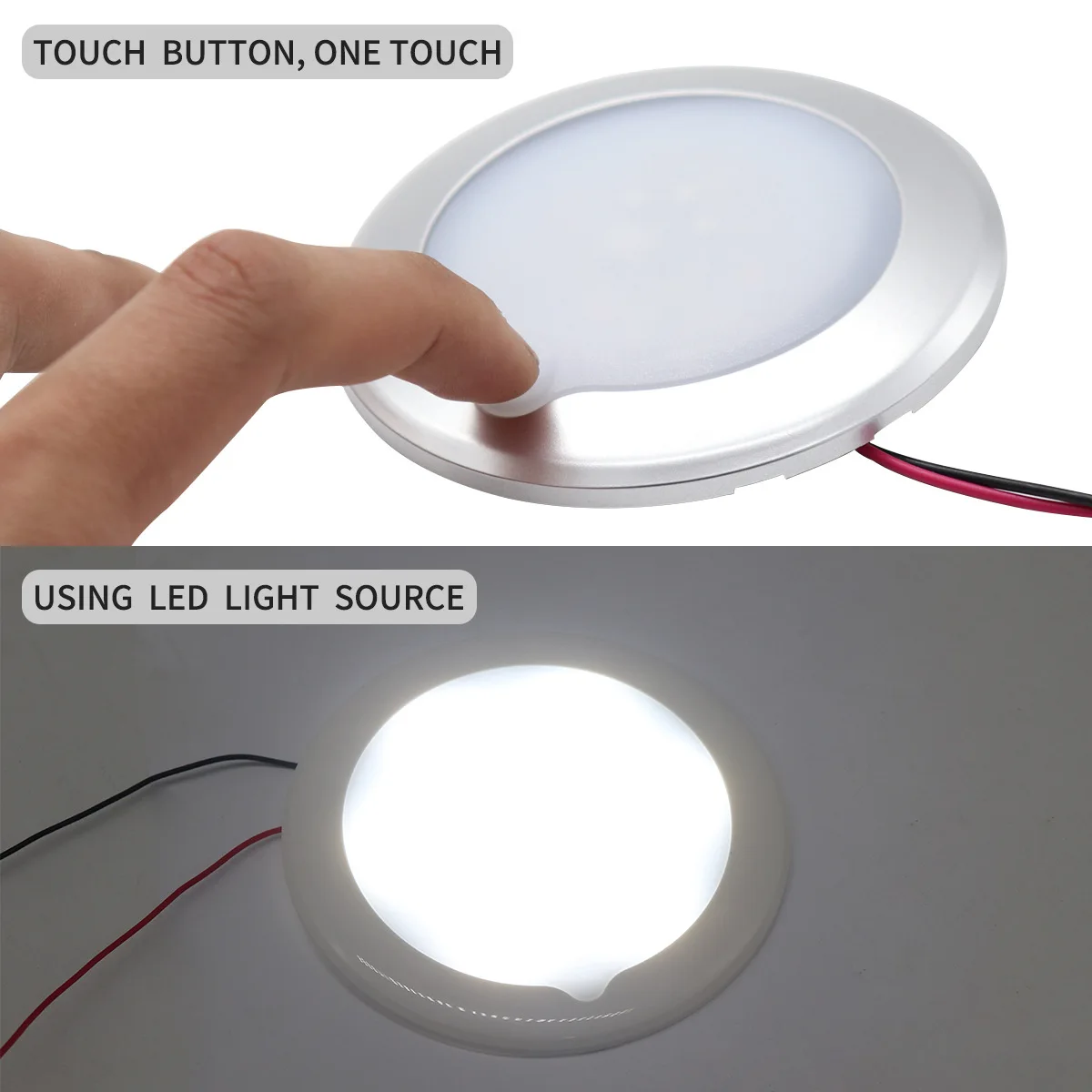 Large 150mm yacht RV modified ceiling  9-30V stepless touch dimming LED white/warm light