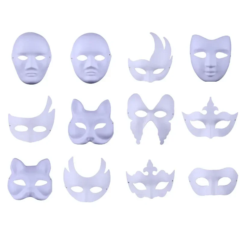 15pcs Unleash Your Creativity with 10pcs DIY Unpainted White Paper Party Masks for Easter Wedding Festival