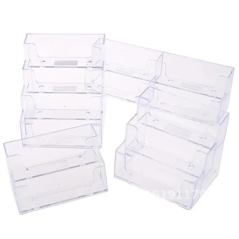 Desktop Office Business Card Holder Stand Clear Transparent Acrylic Counter Top Display Stand Desk Accessories