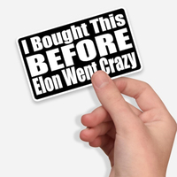 I Bought This Before Elon Went Crazy Car Stickers Waterproof for Auto Rear Window Bumper Trunk Vehicle Body for Tesla Owner