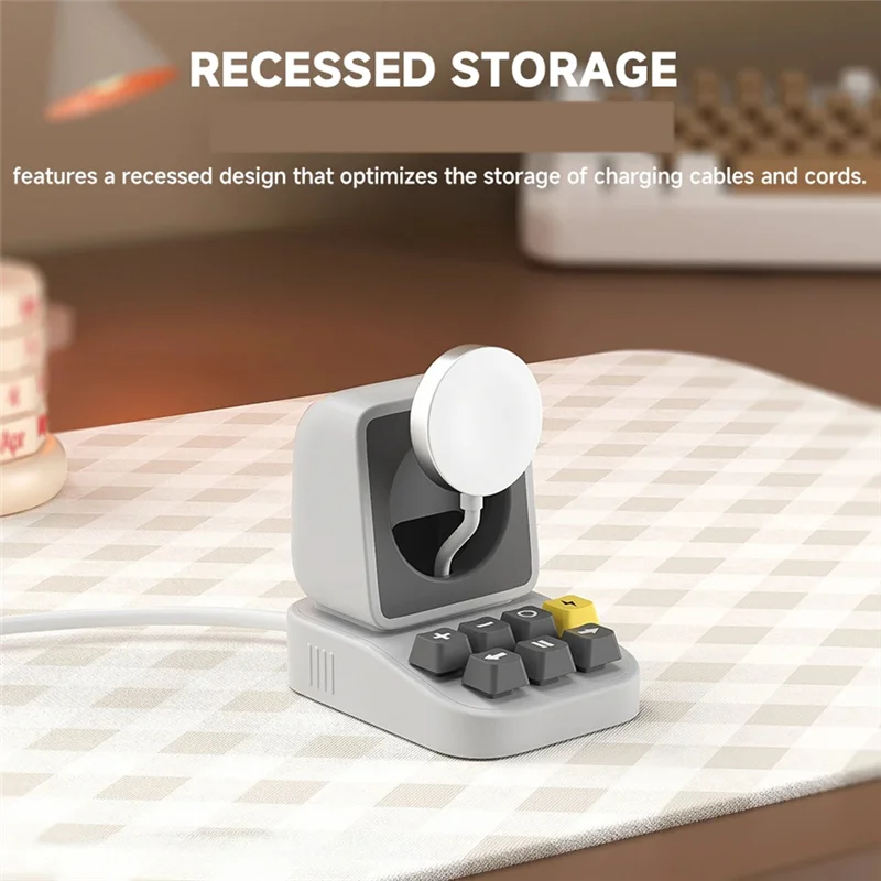 ABSQ-For Iwatch 3 2 1 قاعدة شحن حامل سطح المكتب لسلسلة الساعات 10 9 8 7 6 SE 42 46 مم حامل شاحن Ultra 2 1 49 مم رمادي