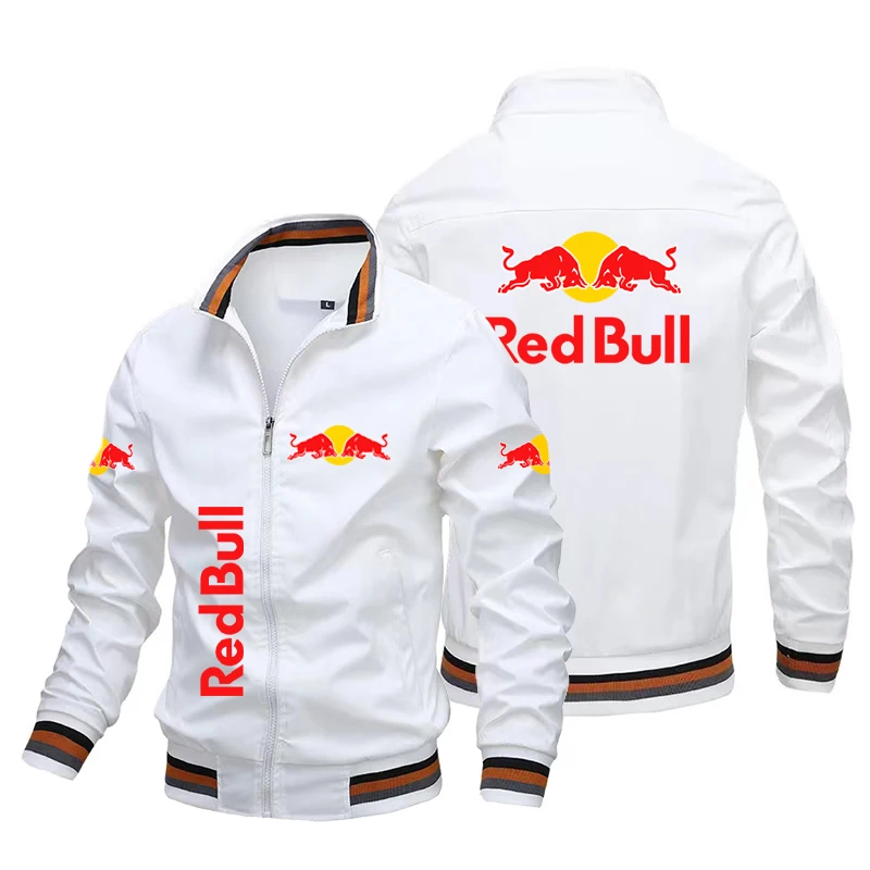 Jaqueta de motocicleta impressa com logotipo Red Bull, corta-vento masculina, jaqueta de corrida Red Bull, jaqueta esportiva Red Bull, roupas masculinas