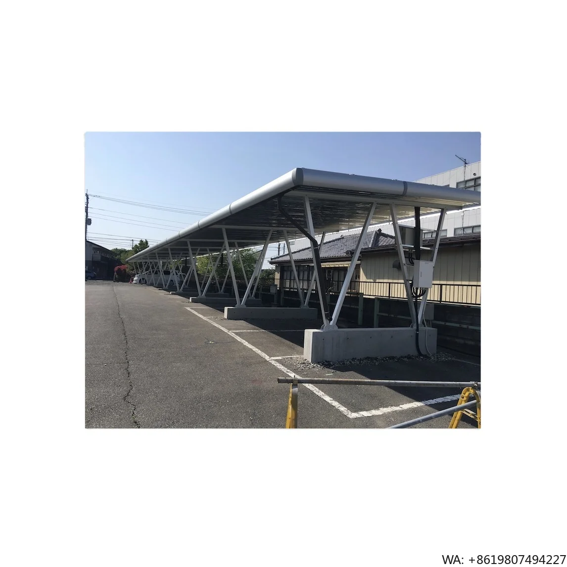 OEM Carbon Steel Aluminum Double Modern 2kw Solar Carport Design Mounting System