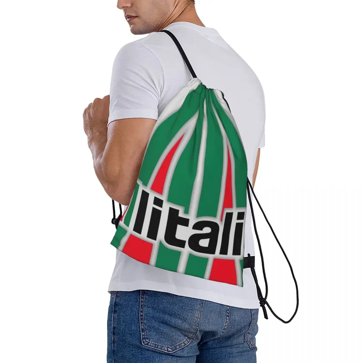 Alitalia V2-mochila multifunción para hombre y mujer, bolso portátil con cordón, bolsa deportiva de bolsillo para estudiantes