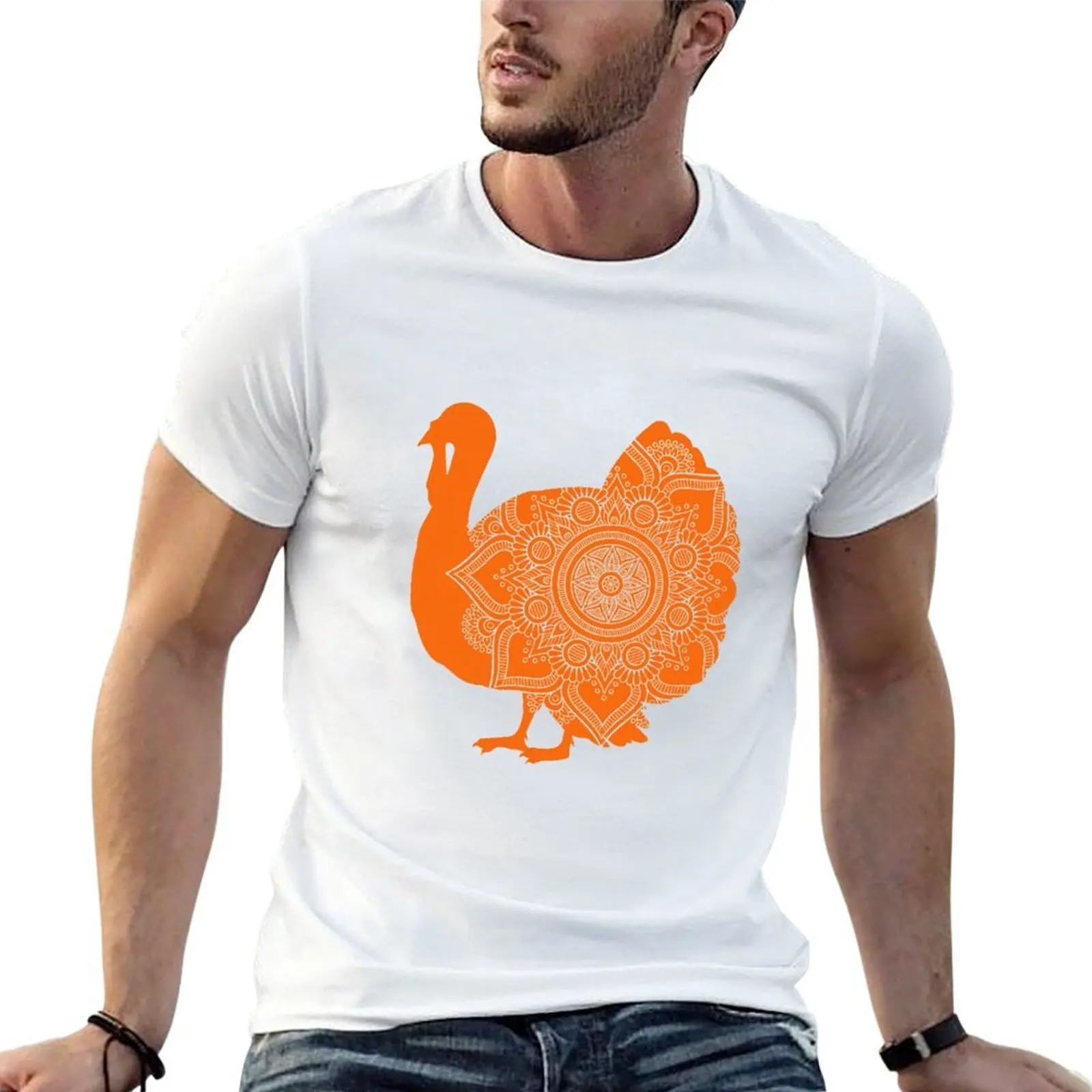Turkey Chicken Animals Mandala T-Shirt quick drying fashion shirts men clothings