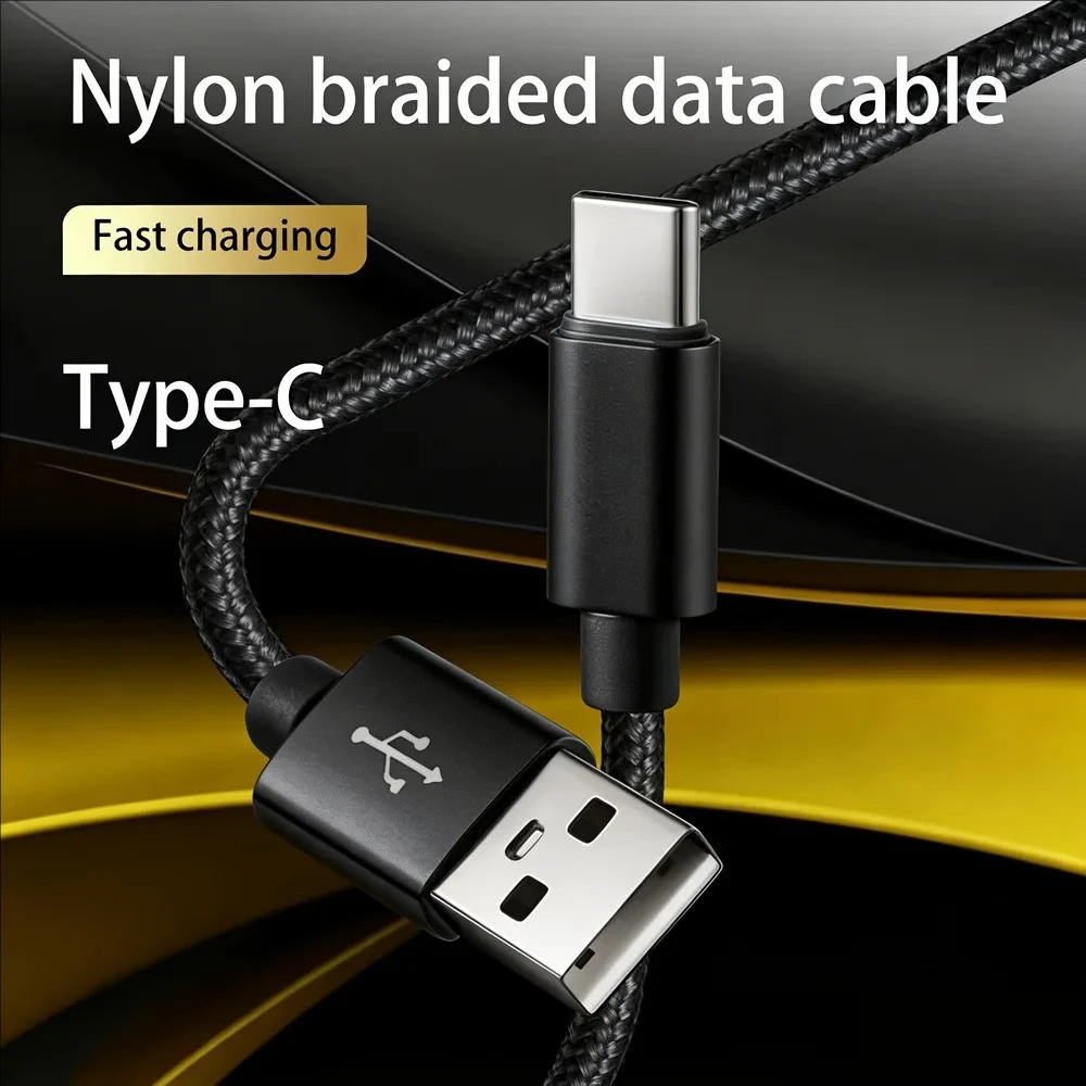 3PCS Braided USB Type C Fast Charging Cable For iPhone 15 16 17 Samsung Xiaomi Redmi POCO Huawei Honor Rapid Charge Data Cables