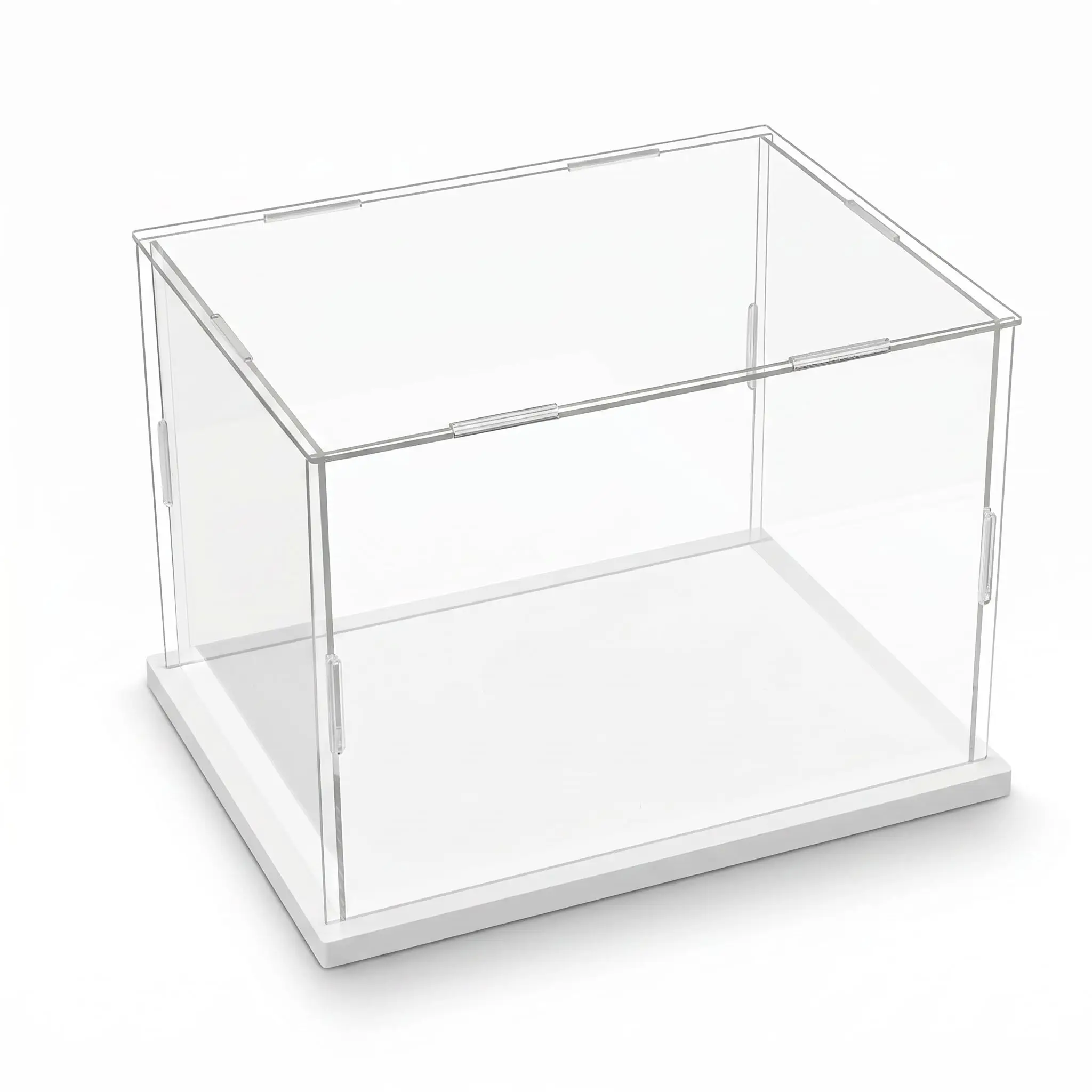 1pc Clear White Base Acrylic Display Box Dustproof Storage Display Cabinet, Suitable for Car Models/Toys/Collectibles