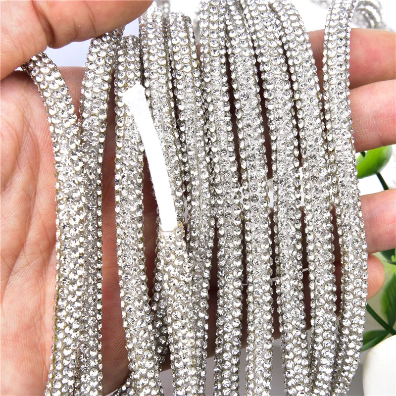Gęste szkło Kryształ Strass Rhinestone Aplikacja Pasek Sznurek Wykończenie DIY Sukienka Talia Sznurowadła Ubrania Bluza Sznurek Spinka do włosów