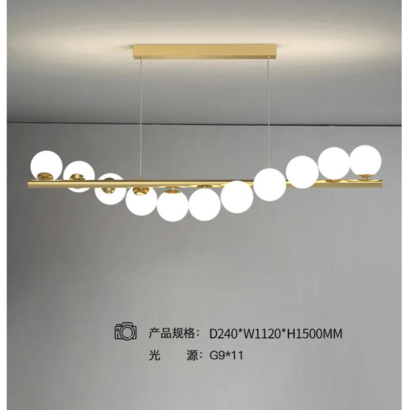 

Modern Nordic Design LED Chandelier For Dining Room Kitchen Living Room Bedroom Ceiling Pendant Lamp White Glass Ball G9 Light