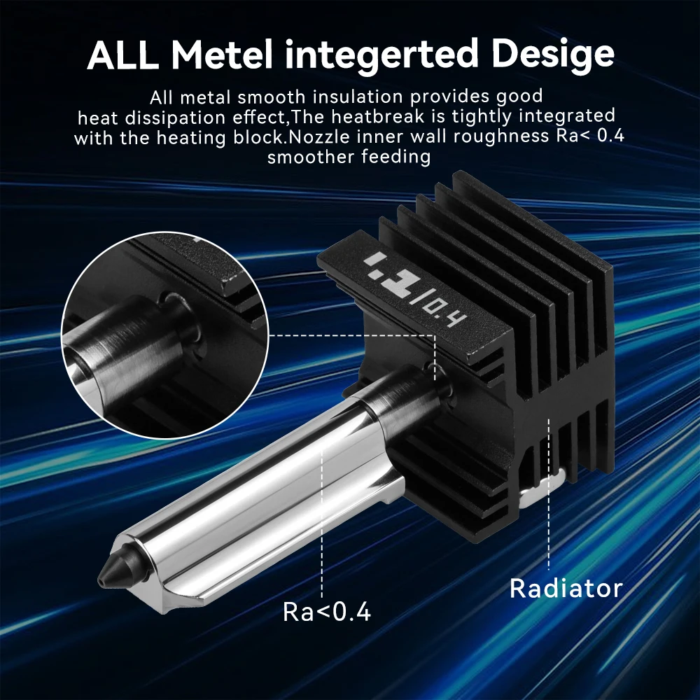 Hotend Kit For Bambu Lab P2S X2D Integerted One-Piece Hardened Steel Nozzle Hot End For Bamboo P2S 3D Printer Replacement Parts