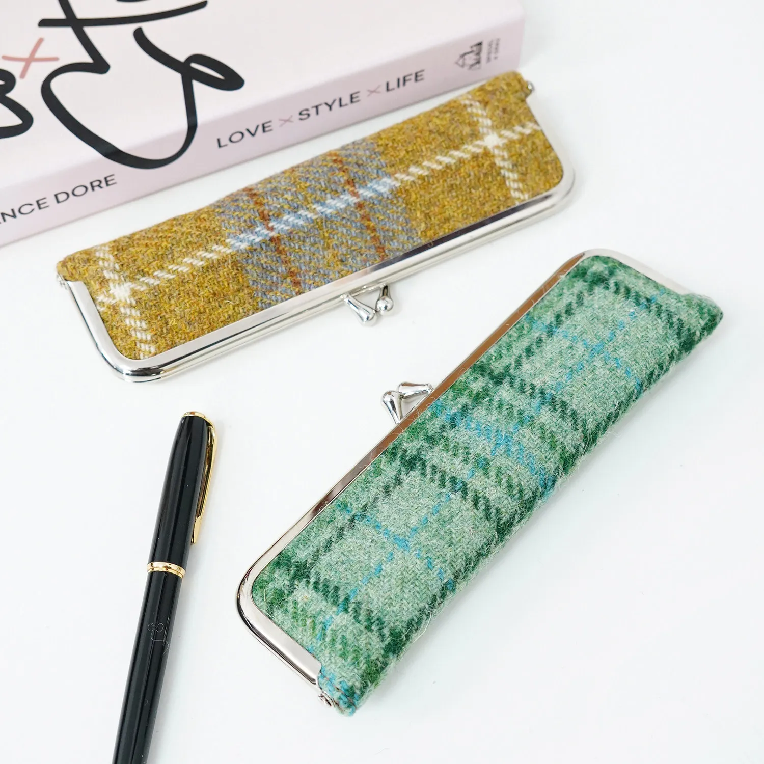 Harris Tweed Fountain Pen Case; Harris Tweed Pen Pouch; Precious Fountain Pen Case; Portable Pen Protective Sleeve 18.5x5cm