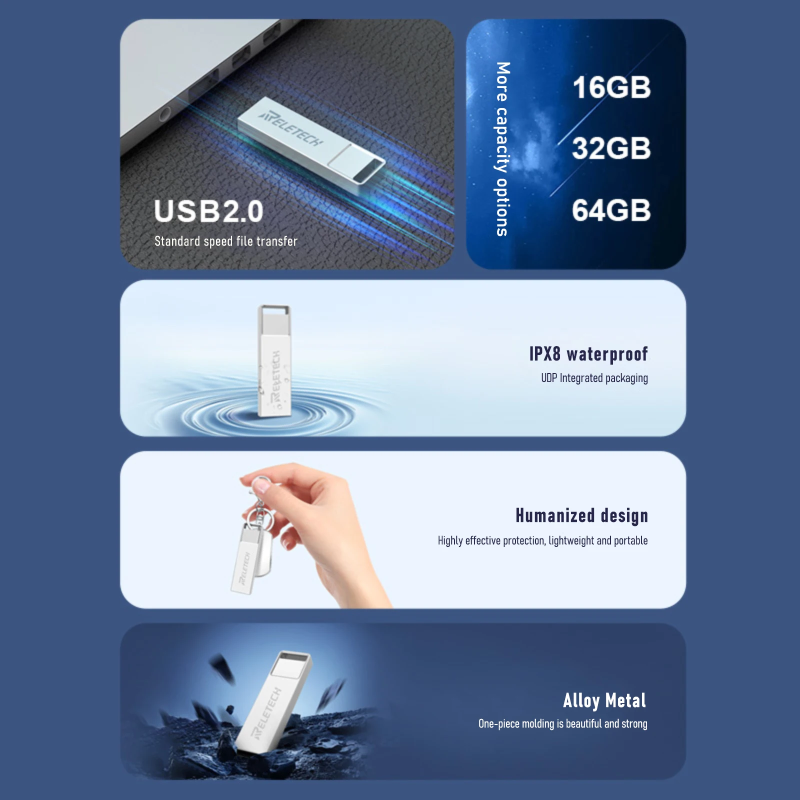 Libertech-unidad Flash USB T2, 16gb, 32gb, 64gb, USB2.0, tipo C, Compatible con ordenador portátil y teléfono móvil