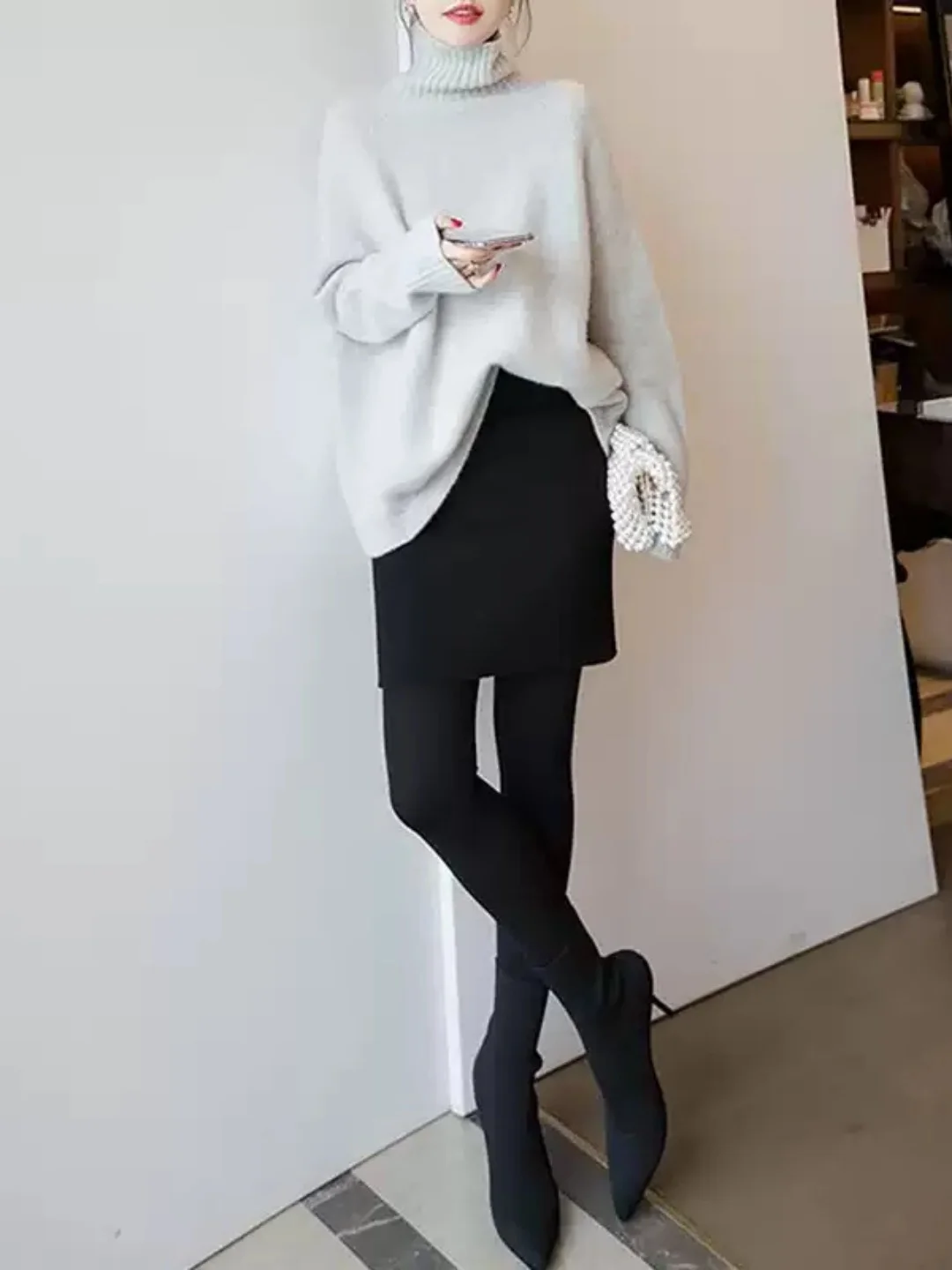 

plus Size Loose A-Line Skirt Color Casual Sle High Waist Design for plus Size Women Autumn Winter Faion