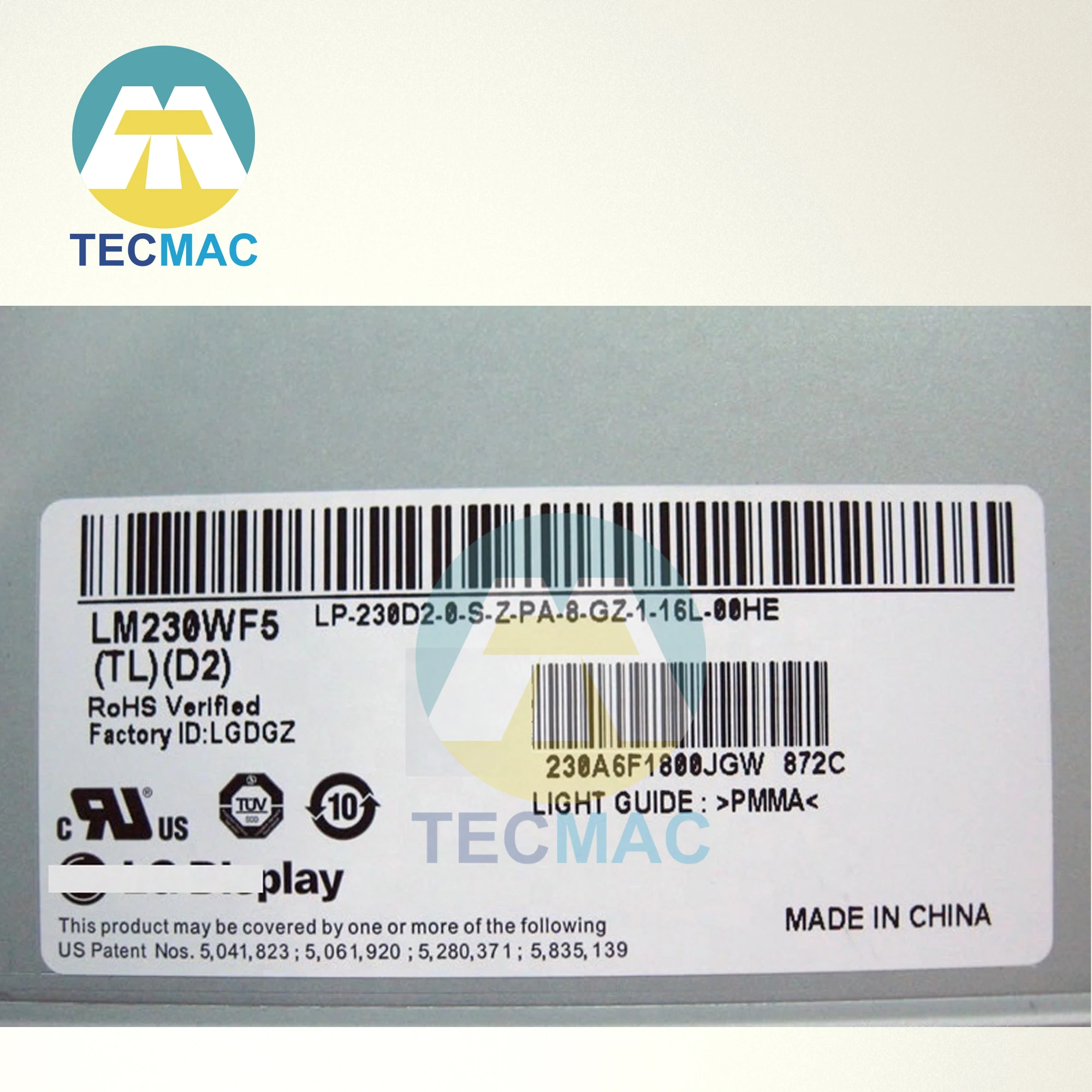 Imagem -04 - Polegada Screen Display Original Novo 23 Lm230wf5 Tld1 Tld2 Tle1 Tle2 Tle7 Tlf1 Tlf2 Assembléia Lcd para hp 8200
