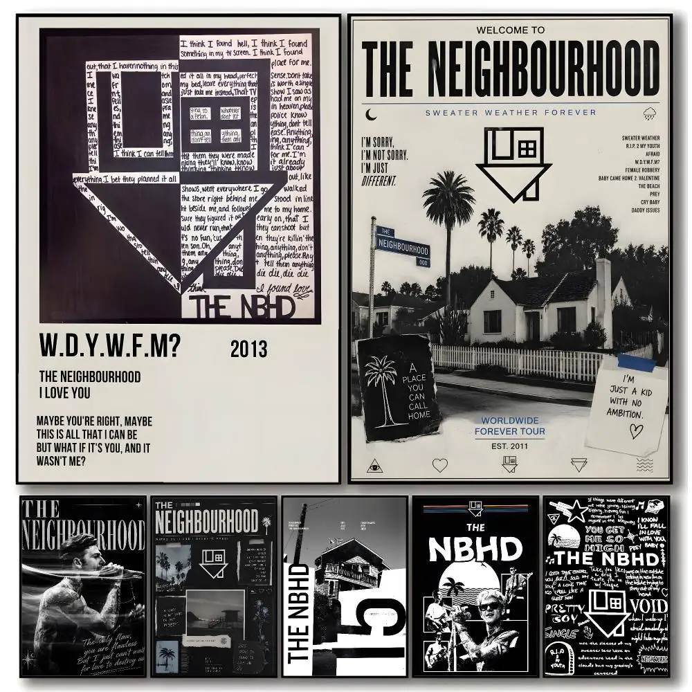 band alternative The Neighbourhood Poster Trendy Aesthetic Wall Art Poster for Dorm Room Bedroom Decor