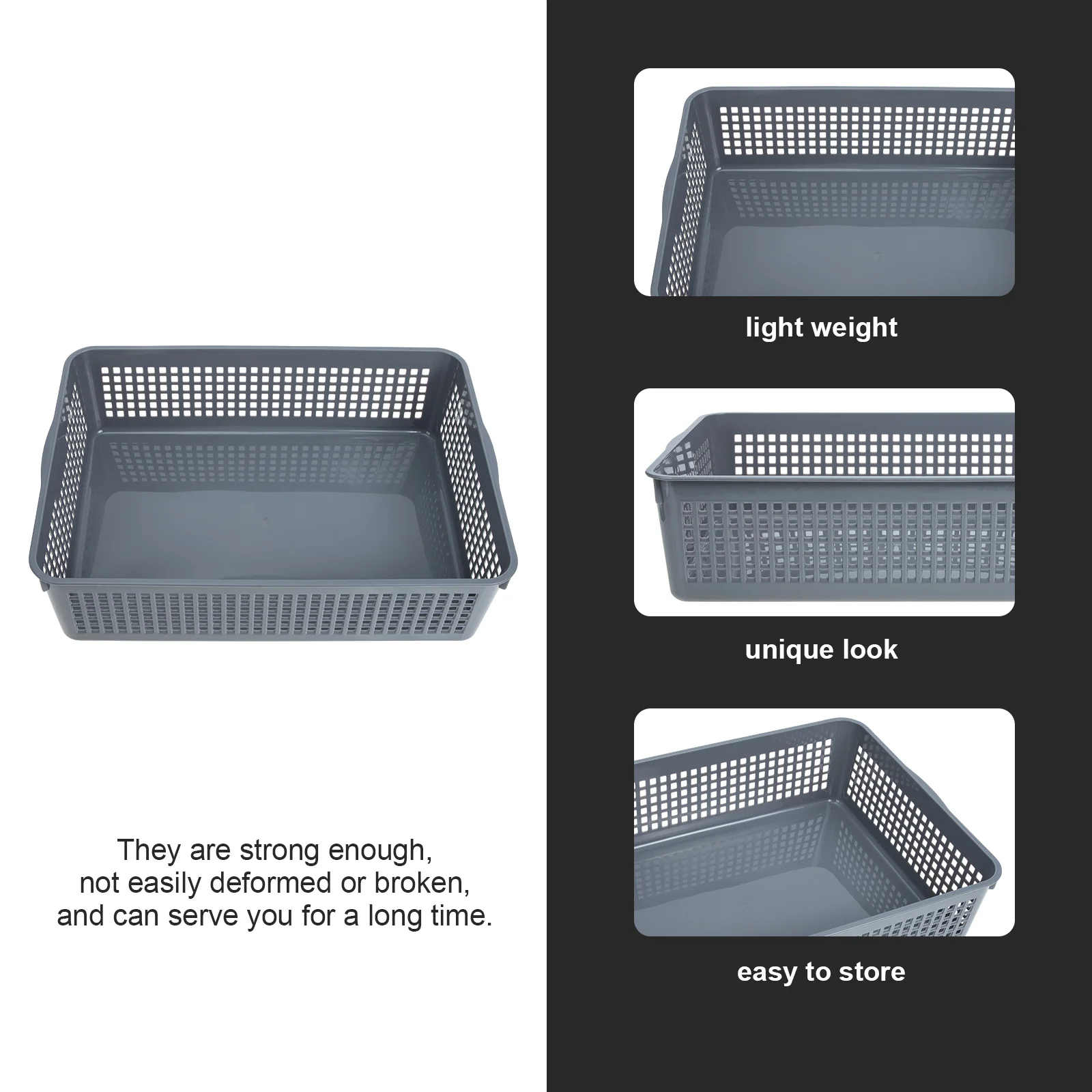 

3Pcs Rectangle Design Storage Boxes Multi-Purpose Desktop Organizing Box for Snacks Cosmetics Sundries Kitchen Bathroom Office