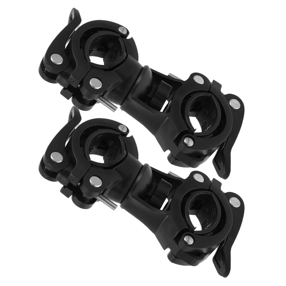 

2Pcs Bike Flashlight Holder Dual Quickrelease Bracket Secure Sturdy Mounting Clamp Stand for Mountain Bikes Black