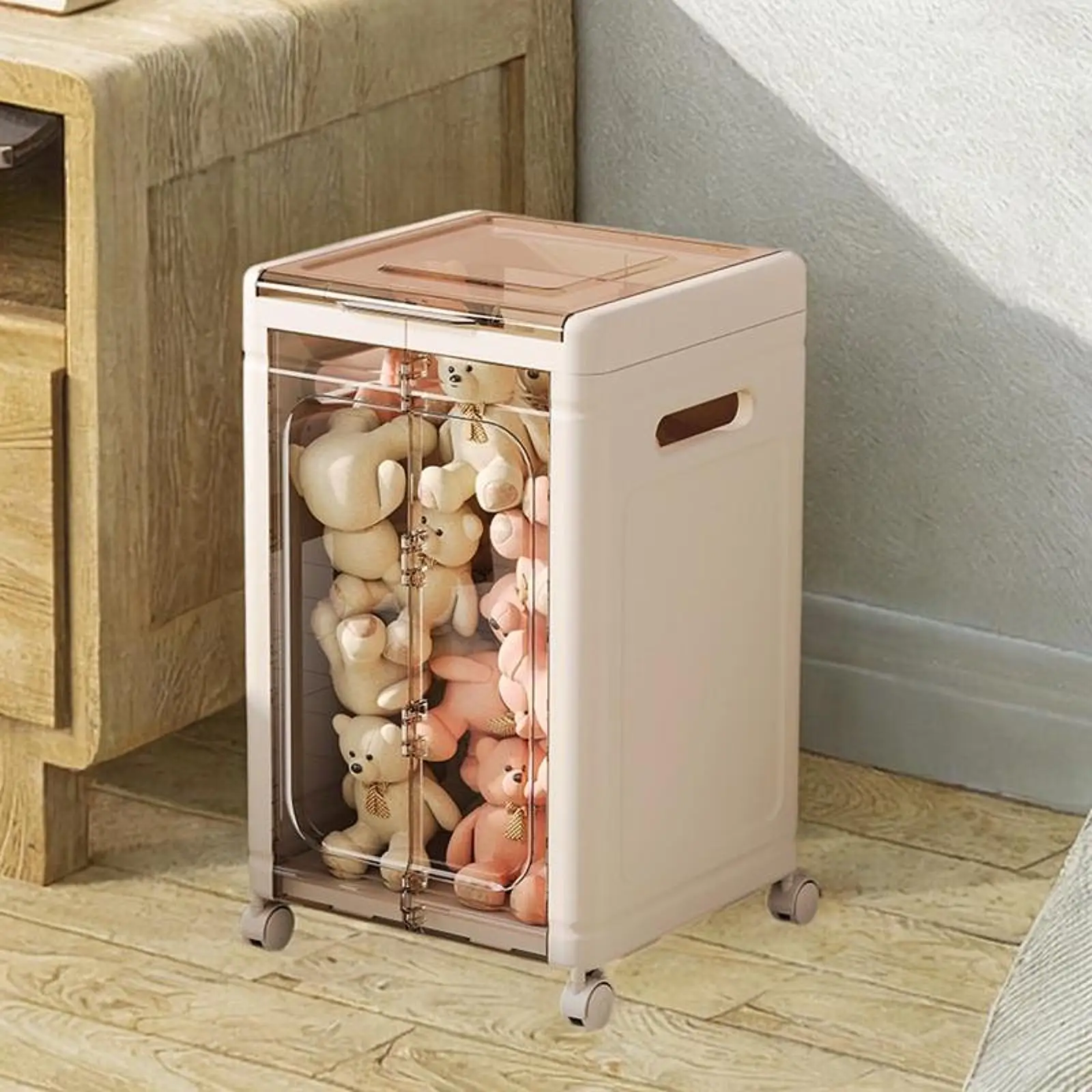 

Storage Cabinet Flip Cover Storage Box for Small Space Living Room Clothing