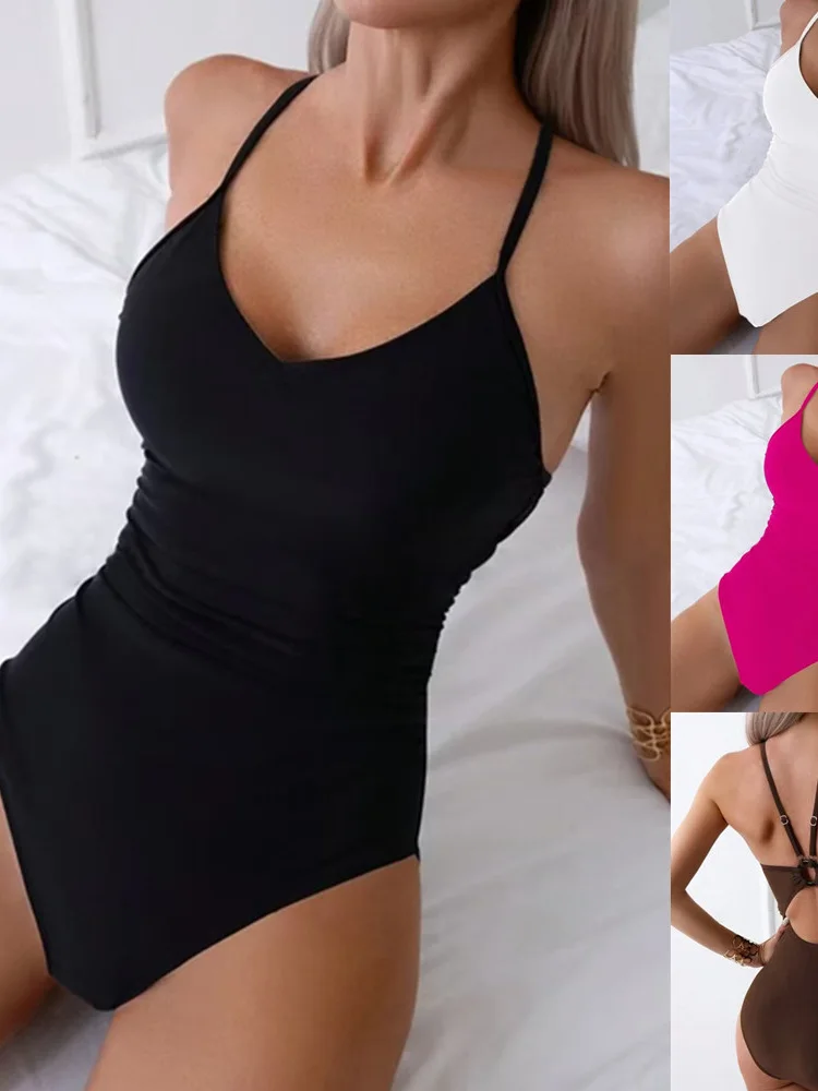 

Женский слитный купальник с высоким разрезом для термальных источников, открывающий длинные ноги, простой, элегантный, повседневный, пляжный, солнцезащитный