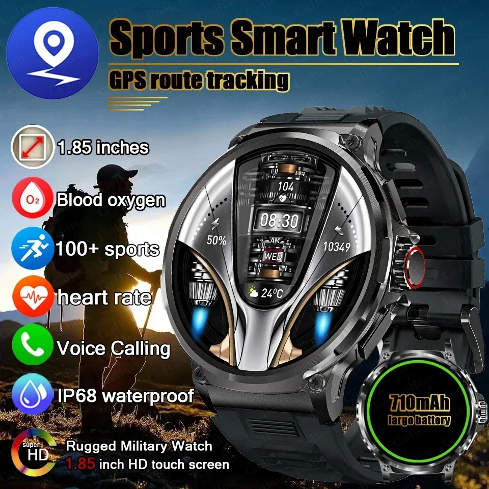 2024 New Men's Smartwatch - 1.85'' Screen. 710mAh Large Battery. 400+ Dials. Fitness Tracker. GPS Sports Track. Bluetooth Call.