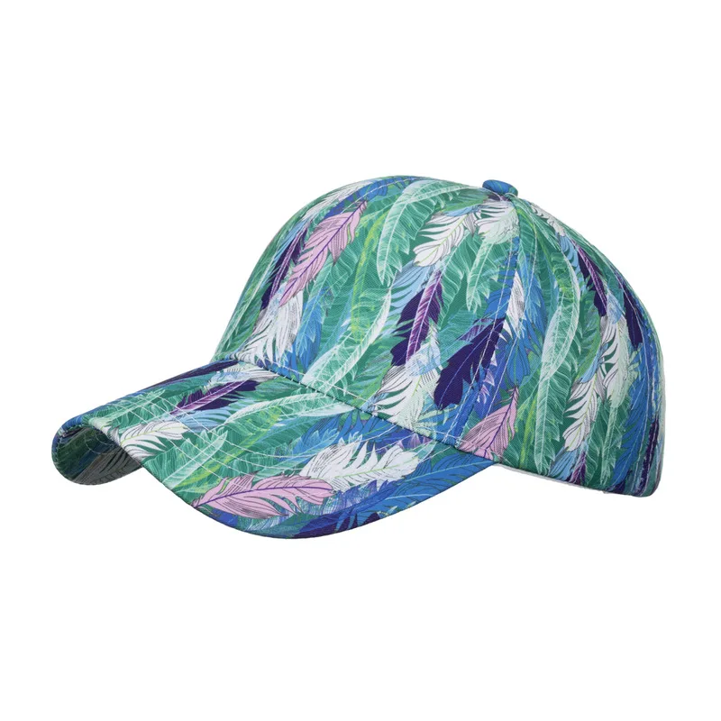 New European and American style printed tie-dye baseball cap with graffiti, unisex gradient color sun protection hat