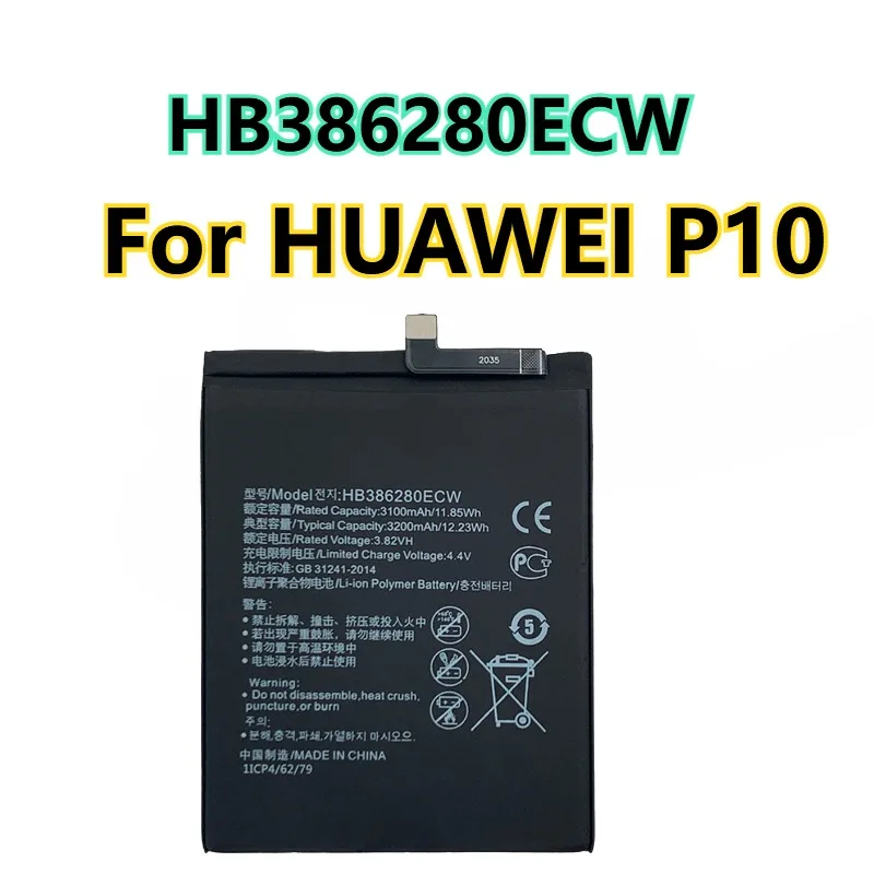 Baterai Ponsel HB386589ECW 3.82V 3650mAh HB386280ECW untuk Huawei P10 Pro Plus Baterai Berkualitas Tinggi Baru
