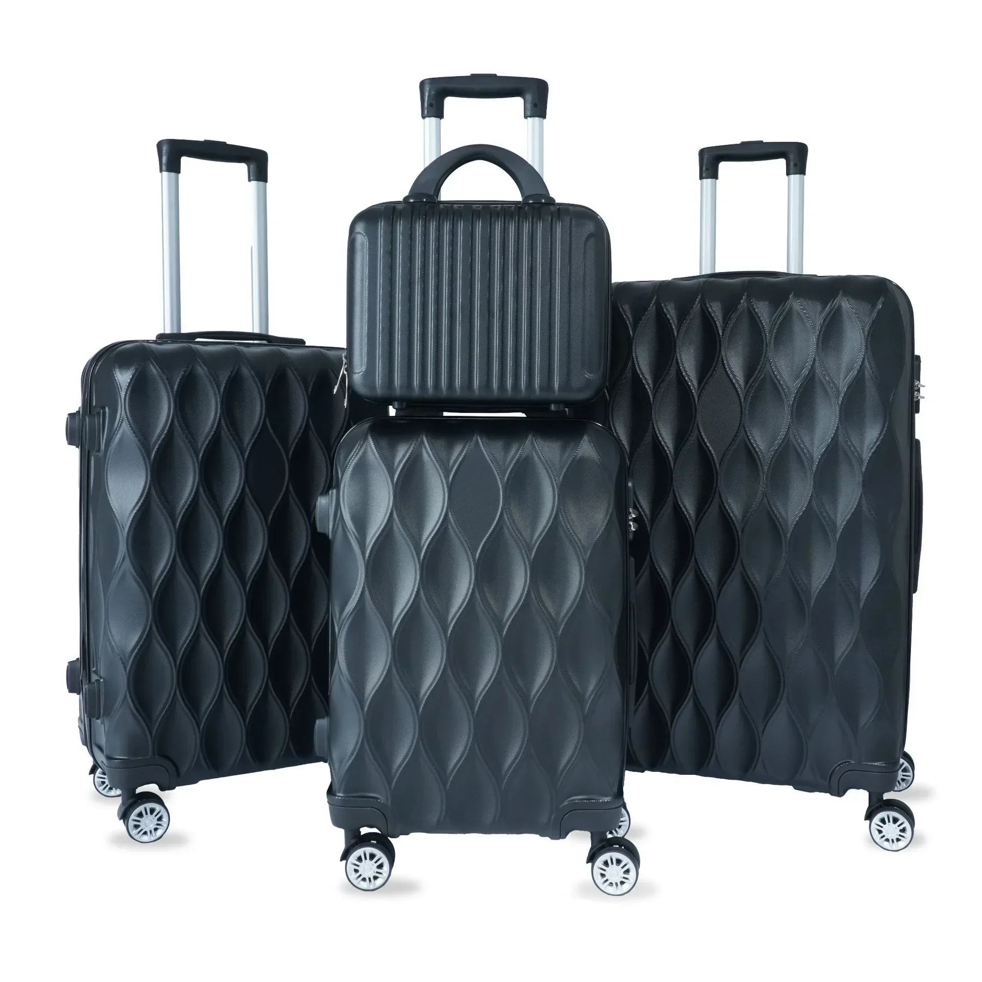 4 Pieces Luggage Set Softside Travel Suitcase with Spinner Wheels, 14+20+24+28in  Four-piece  Lightweight Suitecase Set