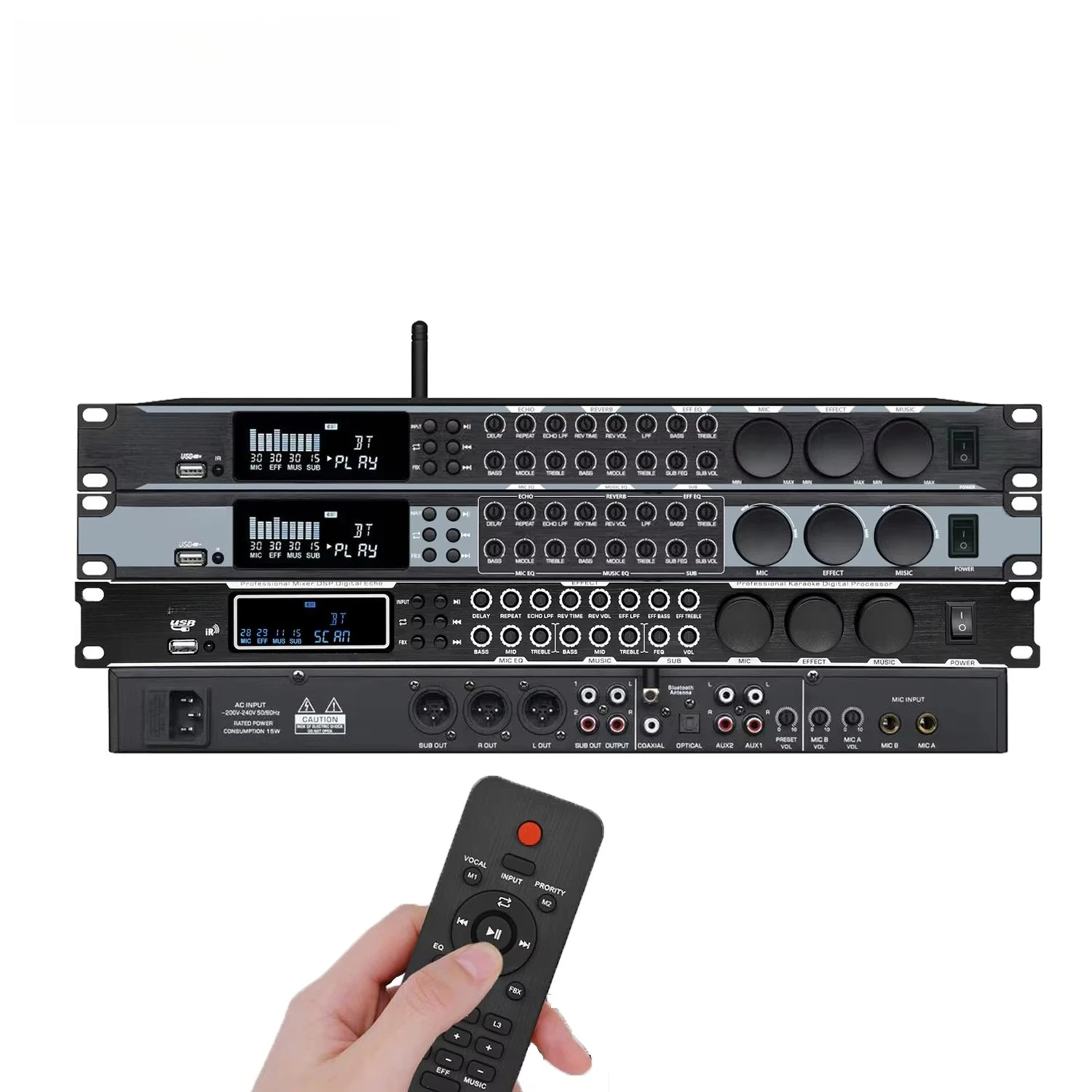 GAX-KT900 Professional Metal Digital Effector Audio Processor 20Hz-30kHz Frequency Range for Stage Performance KTV Bar School