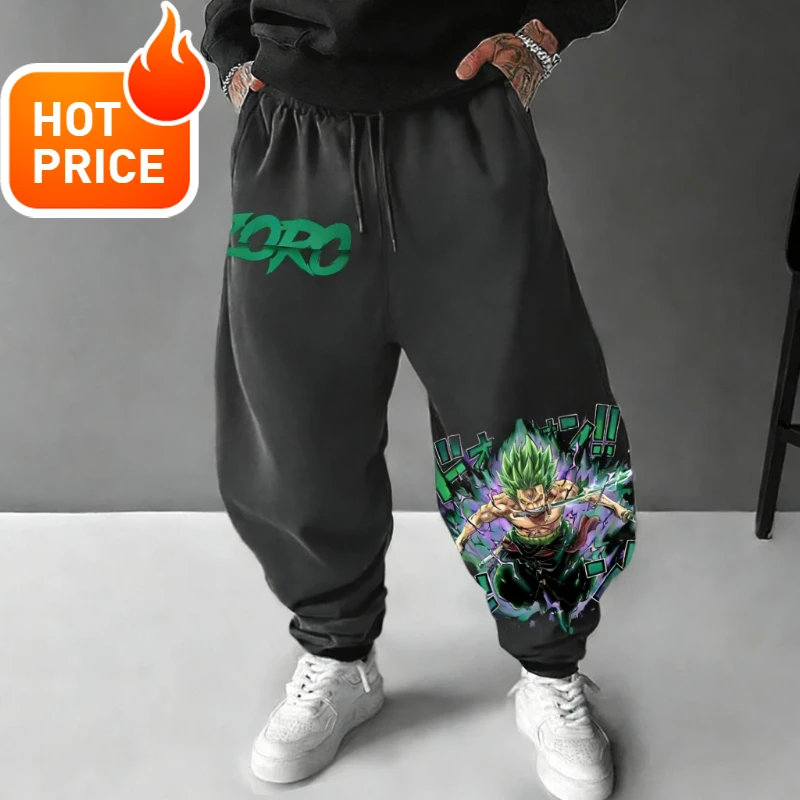 

Anime One Piece Zoro Harajuku Men Vintage Winter Sports Pants Streetwear Oversized Women Casual Leggings Sweatpants Unisex Bot