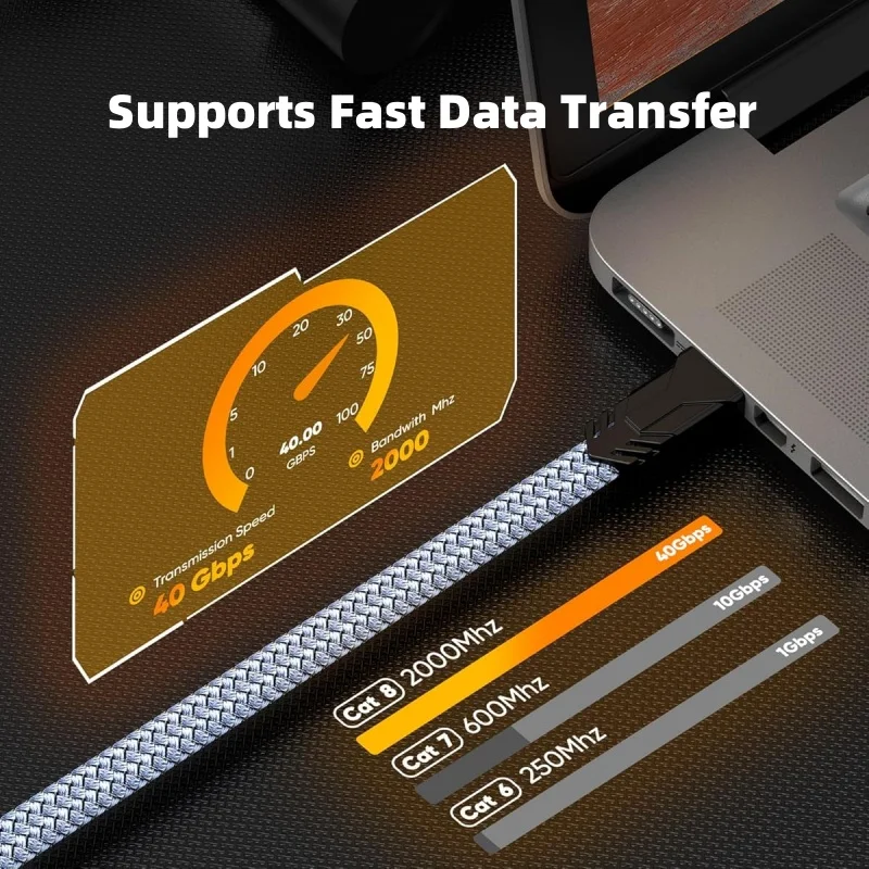 MIZIQIER Up to 100ft Cat8 Flat Network Cable 40Gbps RJ45 Internet LAN Cable Patch Cord for Modem Router Gaming PC PS4/5/6 Xbox