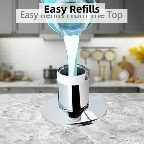 Samodra Black Liquid Soap Dispensers Brass Pump Head With 500ML PE Bottle Build in Dispenser soap For kitchen accessories