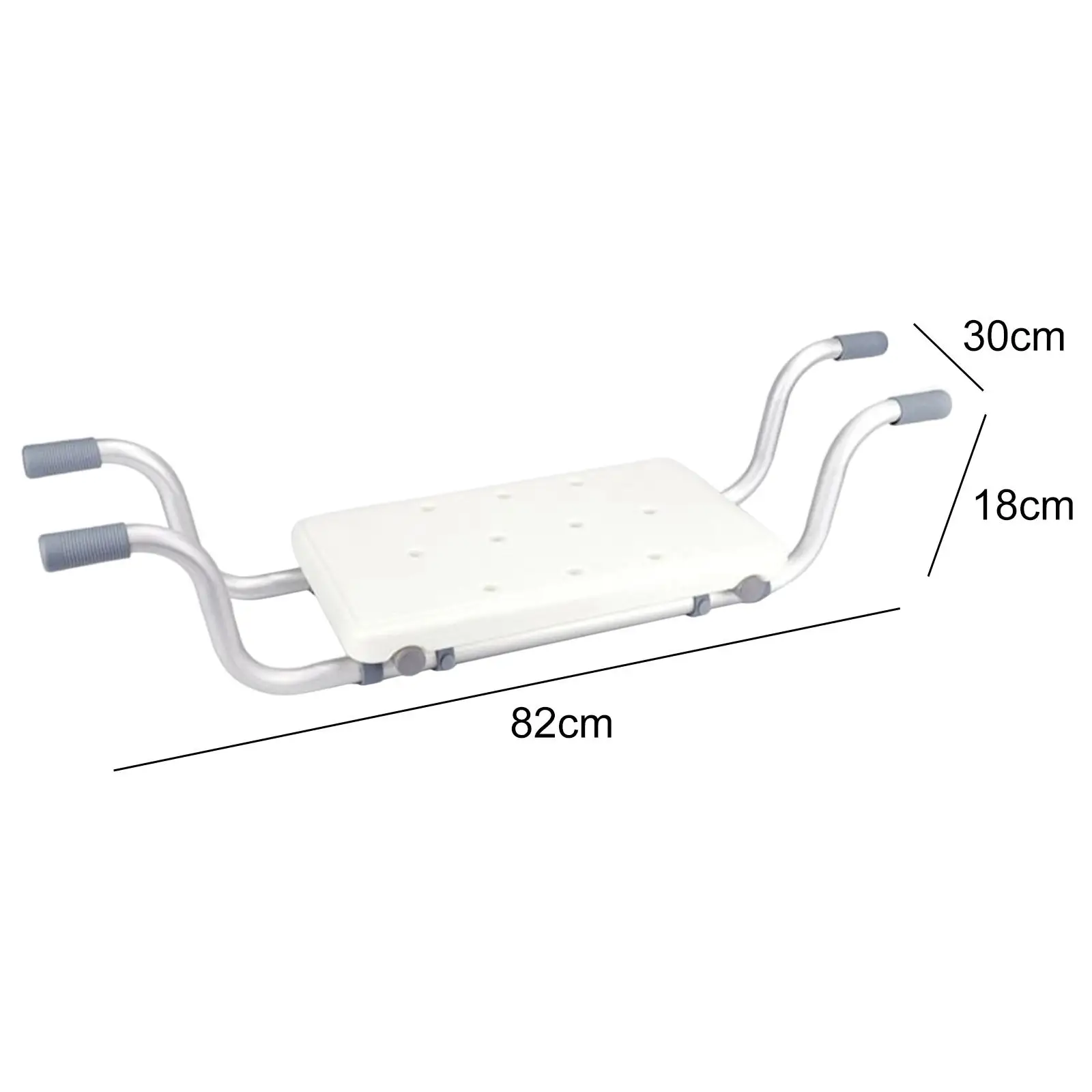 Non Slip Shower Chair Pad Suspended Transfer Bench for Bathtub Adjustable 72-82cm Lightweight Aluminum Alloy Stool for Elderly