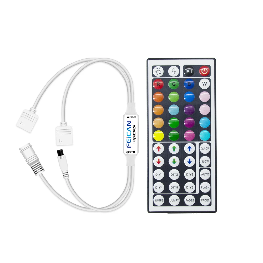 LED Strip RGB Controller 12V LED Dimmer Light Color Control 44Key IR Remote Controller for LED Diode Tape Backlight Neon Ribbon