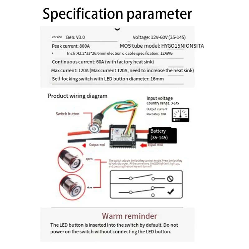 

T34C Anti Spark Switch Pro V3.0 Contact Protector for EBike /Scooter/ Robots/ Electric Skateboard Longboard