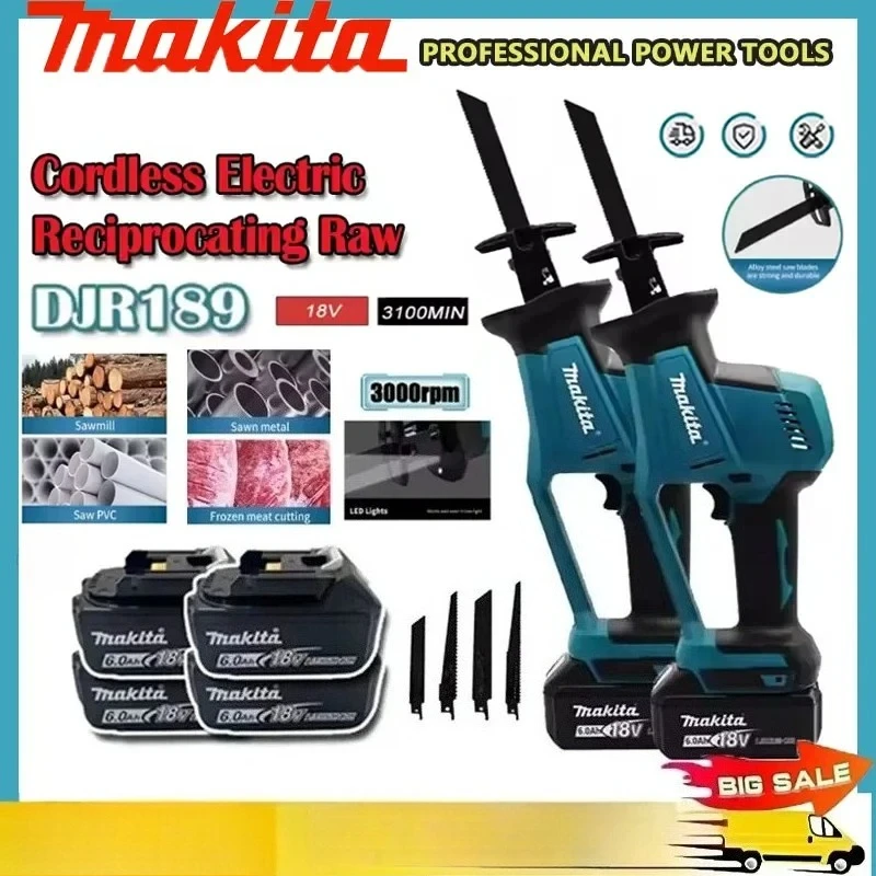 

Makita Cordless DJR189 Rechargeable Wood Metal Cutting Saw Brushless Electric Reciprocating Saw Portable
